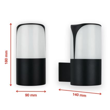 Telefunken 320305TF - Iluminação de parede exterior 1xE27/12W/230V IP44 preto