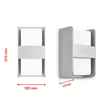 Telefunken 321004TF - Iluminação de parede exterior 1xE27/12W/230V IP44 prateado