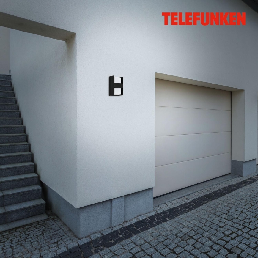 Telefunken 321005TF - Iluminação de parede exterior 1xE27/12W/230V IP44 preto