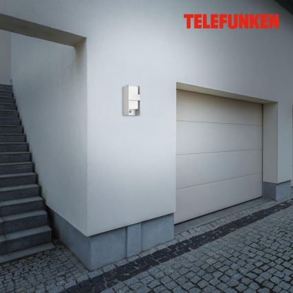 Telefunken 321104TF - Iluminação de parede exterior com sensor 1xE27/12W/230V IP44 branco