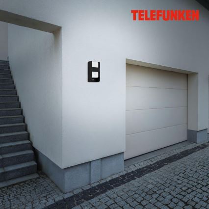 Telefunken 321105TF - Iluminação de parede exterior com sensor 1xE27/12W/230V IP44 preto