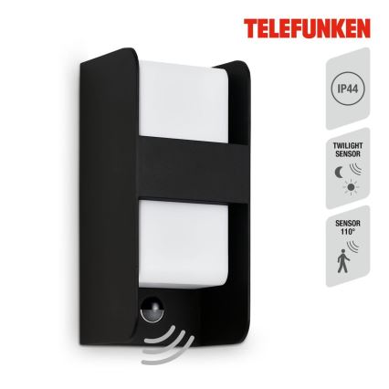 Telefunken 321105TF - Iluminação de parede exterior com sensor 1xE27/12W/230V IP44 preto