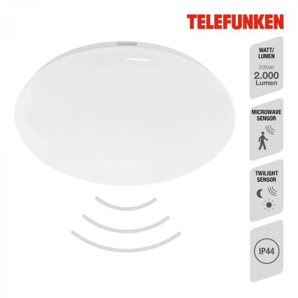 Telefunken 601306TF - Iluminação para teto de casa de banho LED com sensor LED/20W/230V IP44 diâmetro 40 cm