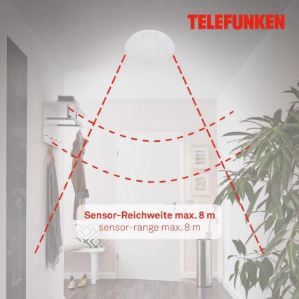 Telefunken 601706TF - Iluminação de teto LED com sensor LED/12W/230V diâmetro 27 cm