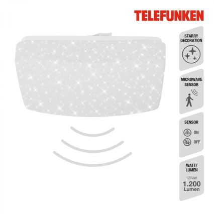 Telefunken 601906TF - Luminária de teto LED com sensor LED/12W/230V 4000K