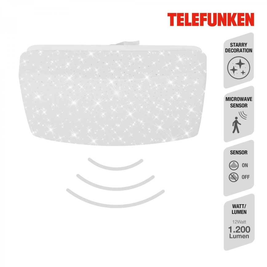 Telefunken 601906TF - Luminária de teto LED com sensor LED/12W/230V 4000K