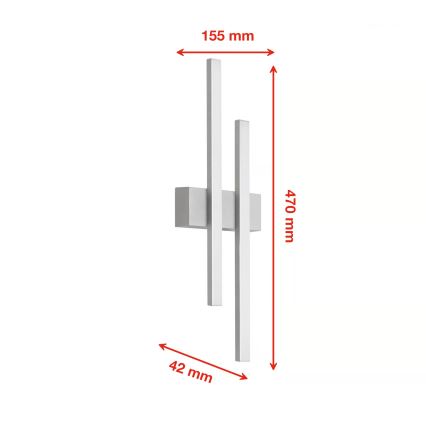 Telefunken - Aplique de parede LED para exterior 2xLED/4W/230V 4000K IP44 prateado