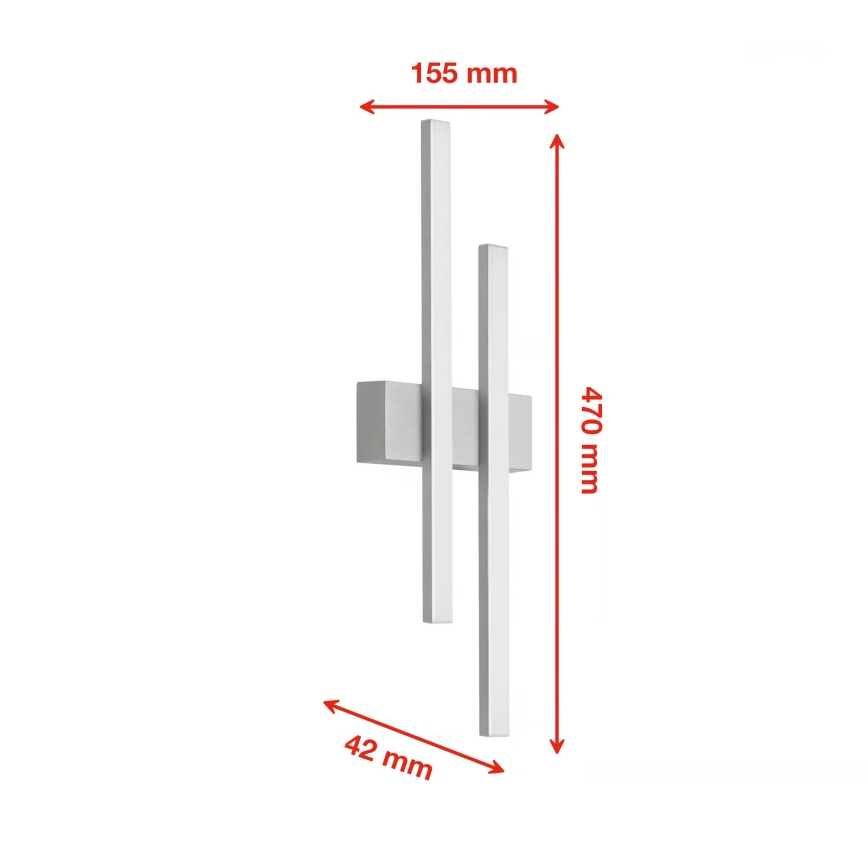 Telefunken - Aplique de parede LED para exterior 2xLED/4W/230V 4000K IP44 prateado