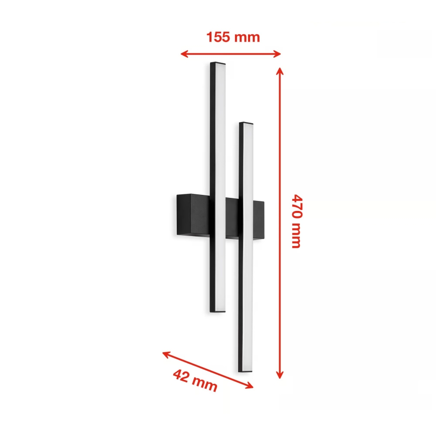 Telefunken - Aplique de parede exterior LED 2xLED/4W/230V 4000K IP44 preto