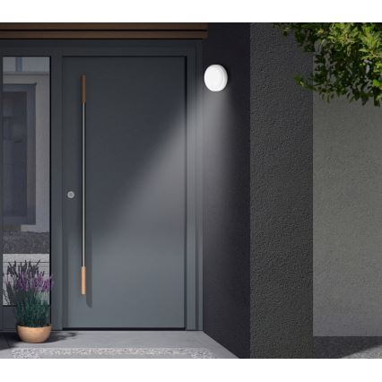 Telefunken - Candeeiro de parede LED exterior com sensor de crepúsculo e de movimento LED/12W/230V IP44 branco