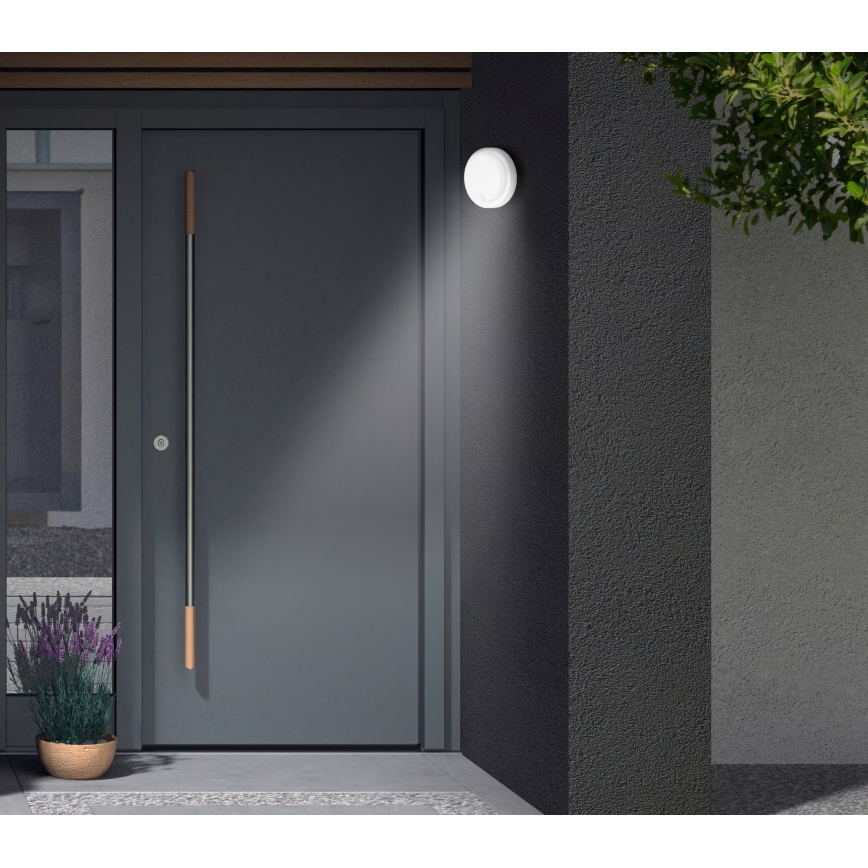 Telefunken - Candeeiro de parede LED exterior com sensor de crepúsculo e de movimento LED/12W/230V IP44 branco