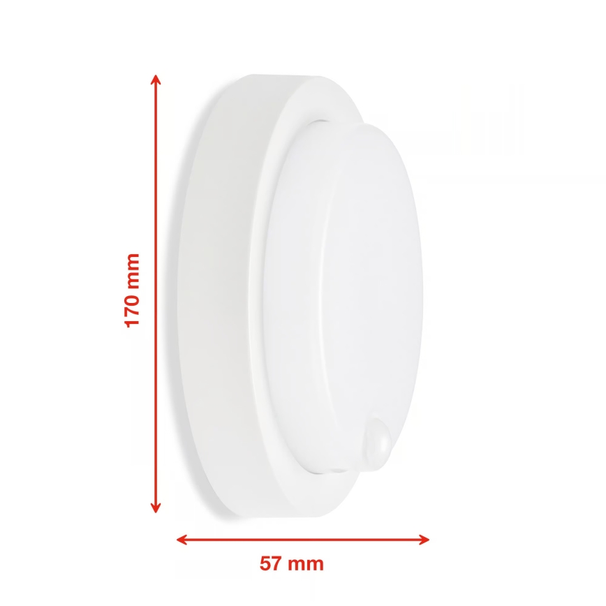 Telefunken - Candeeiro de parede LED exterior com sensor de crepúsculo e de movimento LED/12W/230V IP44 branco