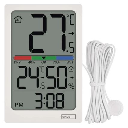Termómetro digital com higrómetro 2x AAA branco