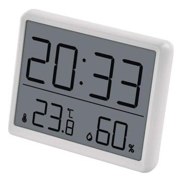 Termómetro sem fios com medidor de humidade 1xCR2032 branco