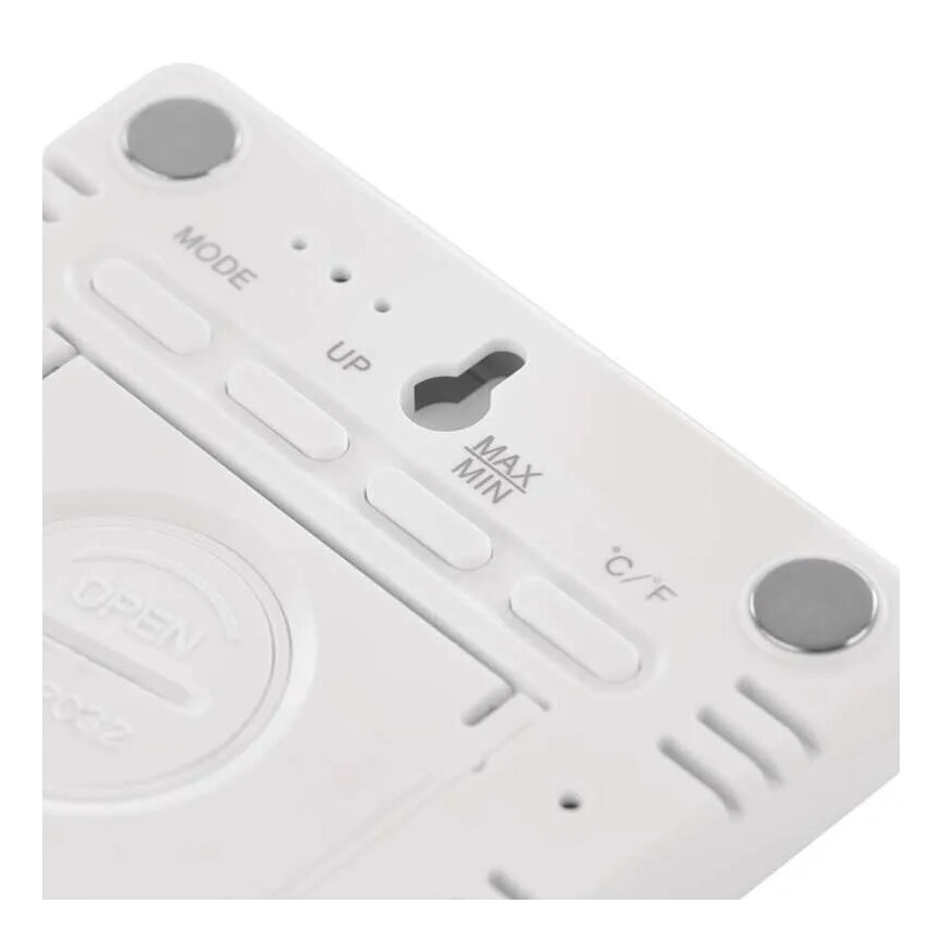 Termómetro sem fios com medidor de humidade 1xCR2032 branco