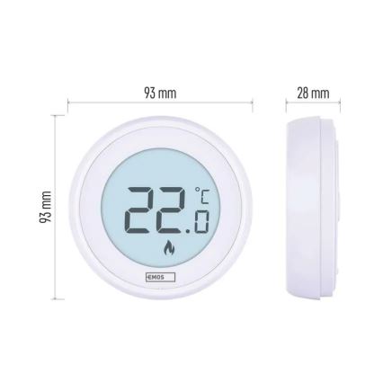 Termostato de ambiente manual 230V/6A 2xAA branco