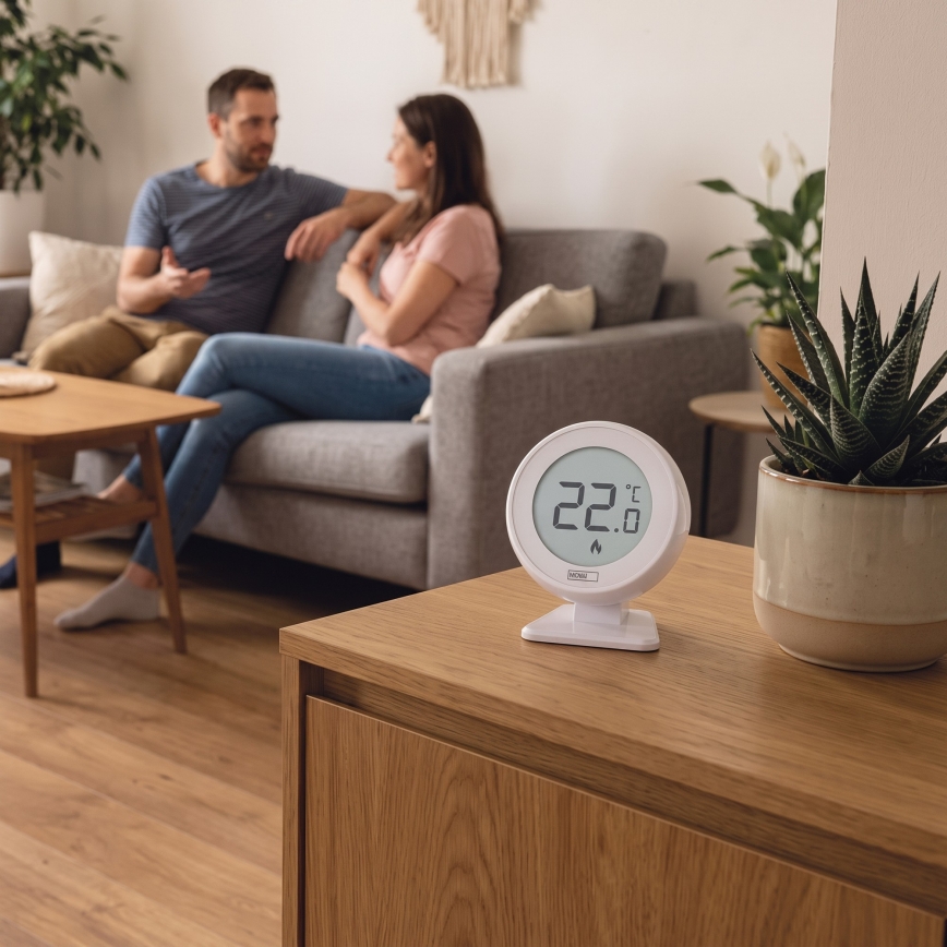Termostato de ambiente manual sem fios 230V/16A 2xAA branco