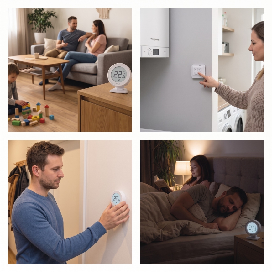 Termostato de ambiente manual sem fios 230V/16A 2xAA branco