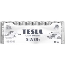 Tesla Batteries - 10 pçs Pilha alcalina AA SILVER+ 1,5V