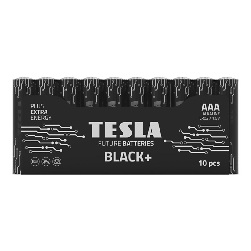 Tesla Batteries - 10 Pilhas alcalina AAA BLACK+ 1,5V 1200 mAh