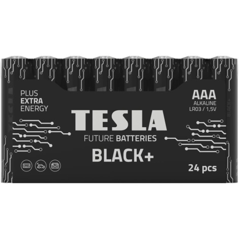 Tesla Batteries - 24 pçs Pilha alcalina AAA BLACK+ 1,5V