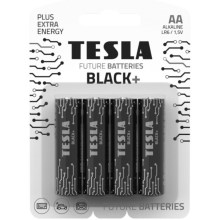 Tesla Batteries - 4 pçs Pilha alcalina AA BLACK+ 1,5V