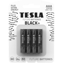 Tesla Batteries - 4 pçs Pilha alcalina AAA BLACK+ 1,5V