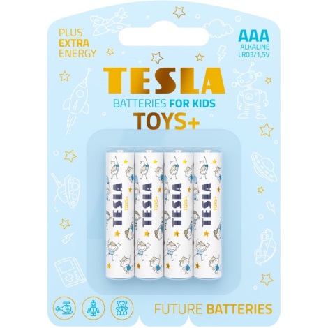 Tesla Batteries - 4 pçs Pilha alcalina AAA TOYS+ 1,5V