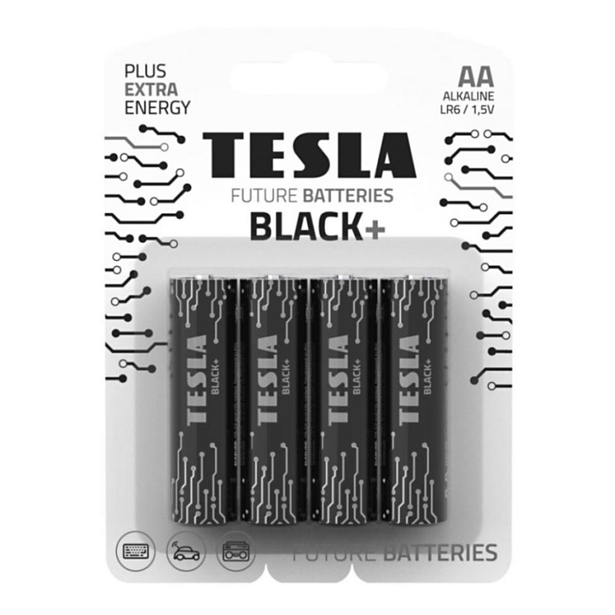 Tesla Batteries - 4 Pilhas alcalina AA BLACK+ 1,5V 2800 mAh