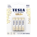 Tesla Batteries - 4 Pilhas alcalina AAA GOLD+ 1,5V 1350 mAh