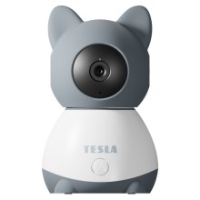 Tesla - Câmera inteligente 360 Baby Full HD 1080p 5V Wi-Fi cinzenta