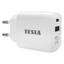 TESLA Electronics - Adaptador de carregamento rápido Power Delivery 25W branco