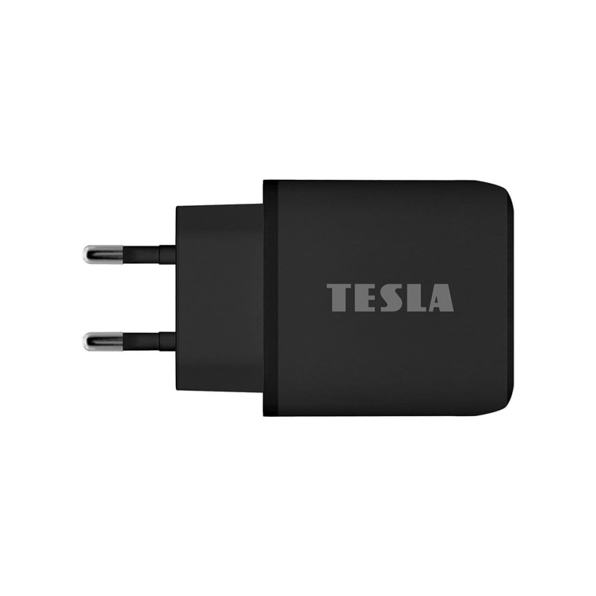 TESLA Electronics - Adaptador de carregamento rápido Power Delivery 25W preto