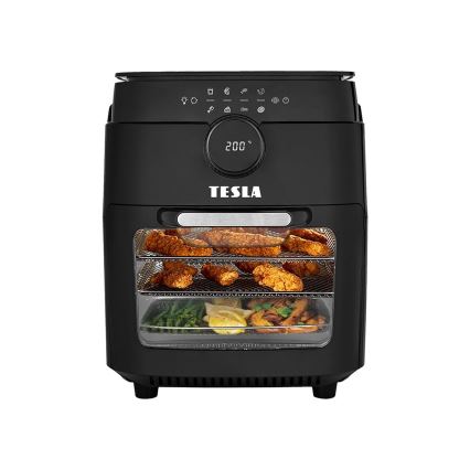 TESLA Electronics AirCook & Grill - Fritadeira elétrica multifuncional inteligente com ar quente digital 12 l 1800W/230V Wi-Fi