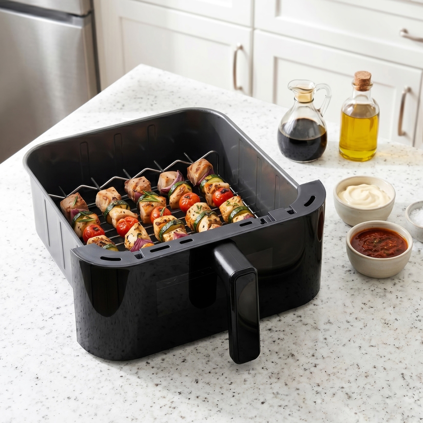 TESLA Electronics AirCook - Fritadeira de ar quente com 3 zonas 14,5 l 2800 W/230 V preta