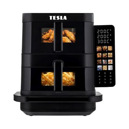 TESLA Electronics AirCook - Fritadeira de ar quente com 3 zonas 14,5 l 2800 W/230 V preta