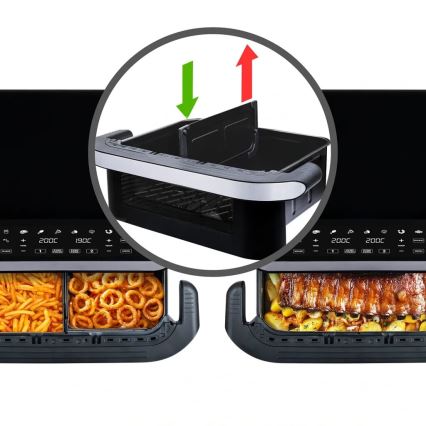 TESLA Electronics AirCook - Fritadeira elétrica multifuncional digital dupla de ar quente 10 l 2400W/230V