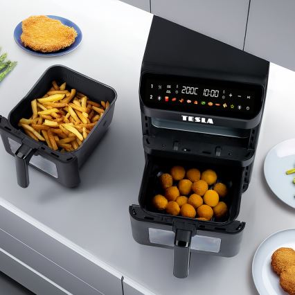 TESLA Electronics AirCook - Fritadeira digital multifuncional de ar quente 11 l 2800W/230V preta