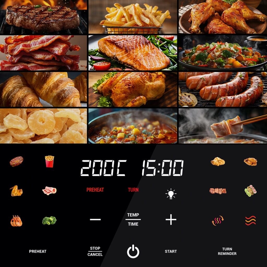 TESLA Electronics AirCook - Fritadeira elétrica multifuncional inteligente de ar quente 9 l 1700W/230V Wi-Fi