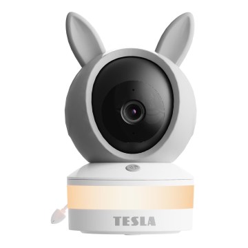 TESLA Electronics Bambino - Monitor inteligente de bebé 4 MP 2560p 5V Wi-Fi Tuya cinzento/branco