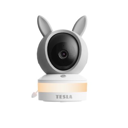 TESLA Electronics Bambino - Monitor inteligente de bebé 4 MP 2560p 5V Wi-Fi Tuya cinzento/branco