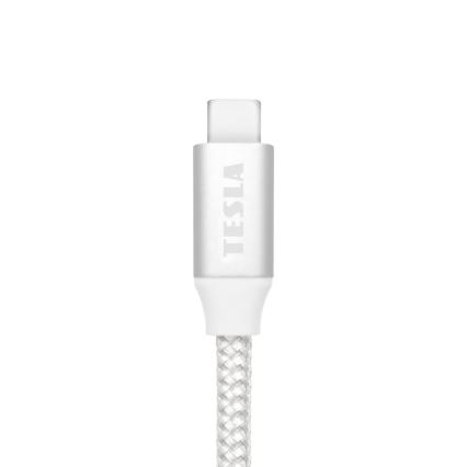 TESLA Electronics - Cabo USB USB-C 3.2 conector Power Delivery 1m 100W branco