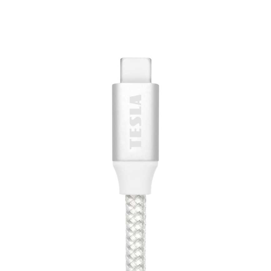 TESLA Electronics - Cabo USB USB-C 3.2 conector Power Delivery 1m 100W branco