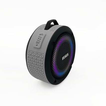 TESLA Electronics - Coluna sem fios LED RGB 5W/1200 mAh/3,7V IPX7 cinza