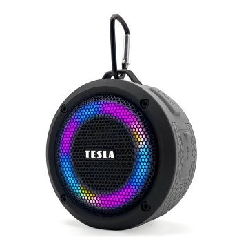 TESLA Electronics - Coluna sem fios LED RGB 5W/1200 mAh/3,7V IPX7 cinza