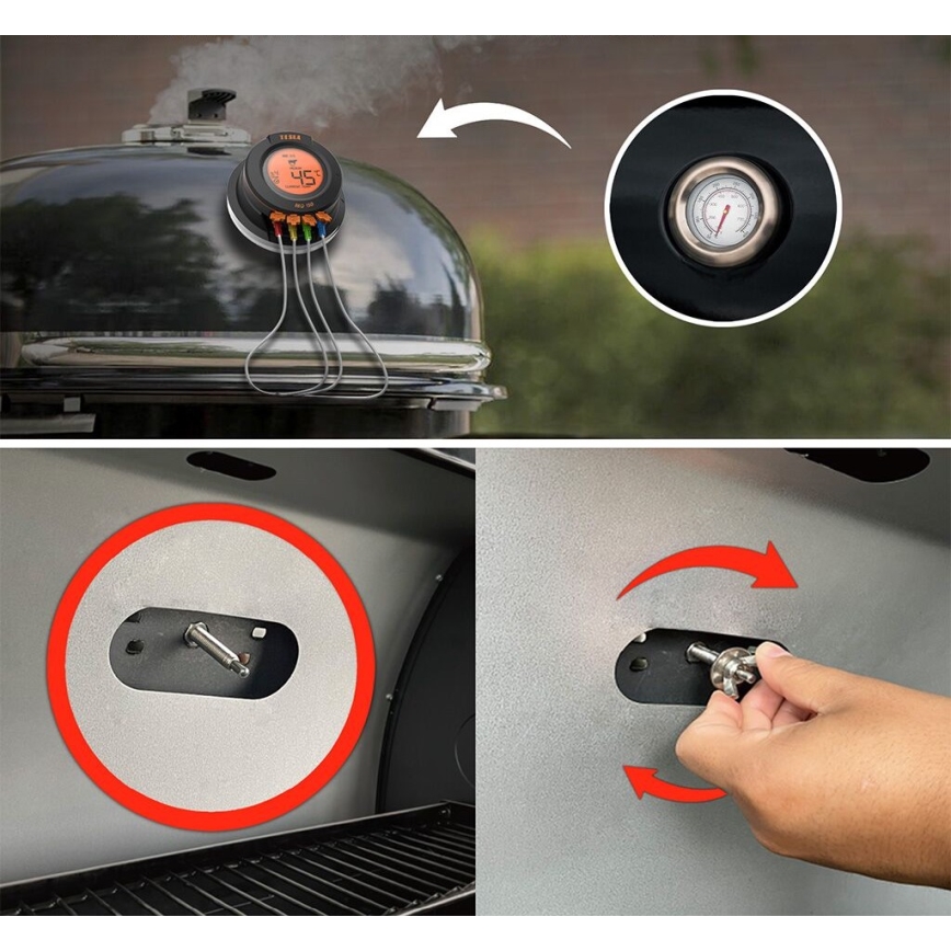 TESLA Electronics Cook - Termómetro digital para carne con sonda 0-400 °C 2xAA IP65