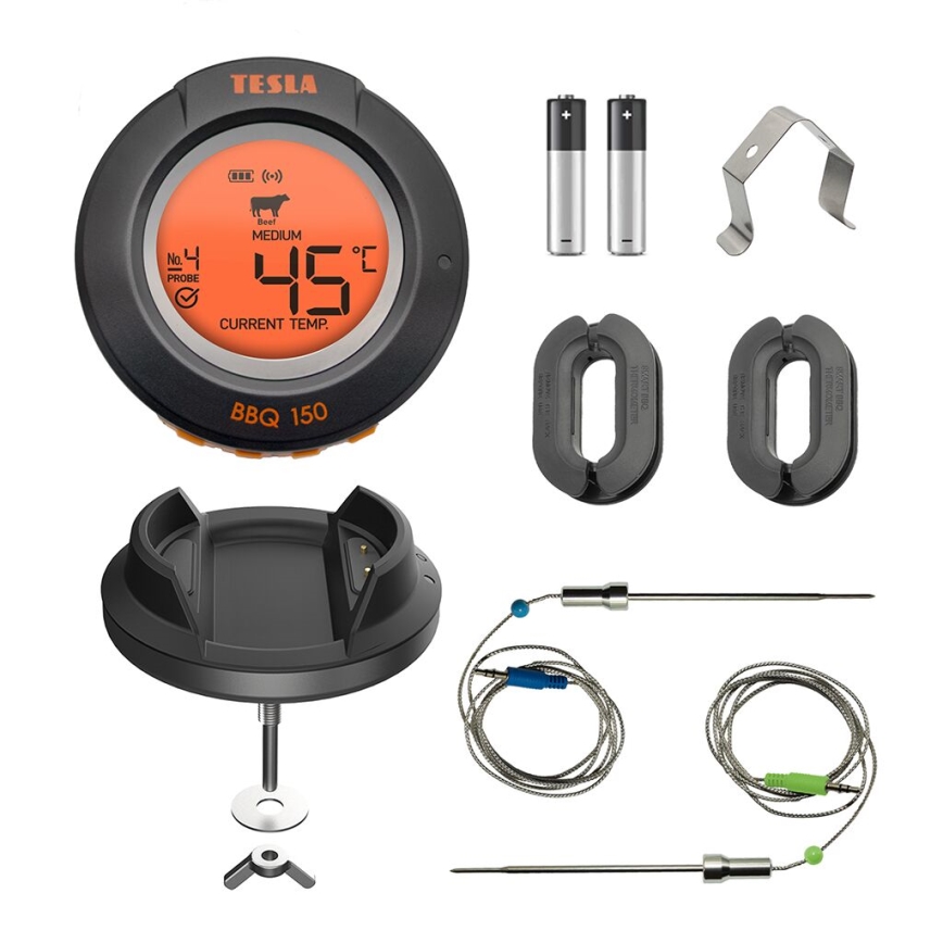 TESLA Electronics Cook - Termómetro digital para carne con sonda 0-400 °C 2xAA IP65
