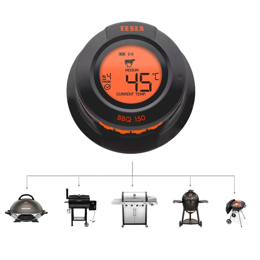 TESLA Electronics Cook - Termómetro digital para carne con sonda 0-400 °C 2xAA IP65