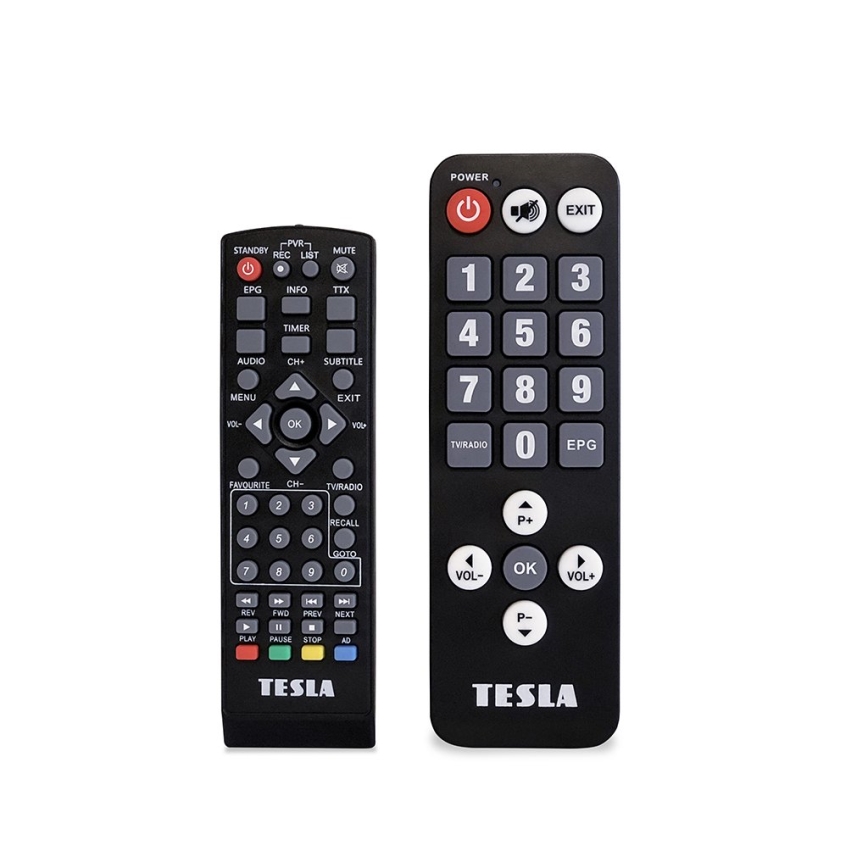 TESLA Electronics - DVB-T2 H.265 (HEVC) receptor + 2x controlo remoto