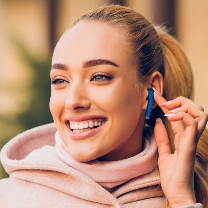 TESLA Electronics - Auscultadores sem fios 300 mAh + 2x 25 mAh IPX4 azul